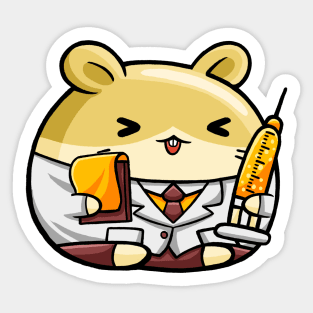 Cute Hamster Doctor Sticker